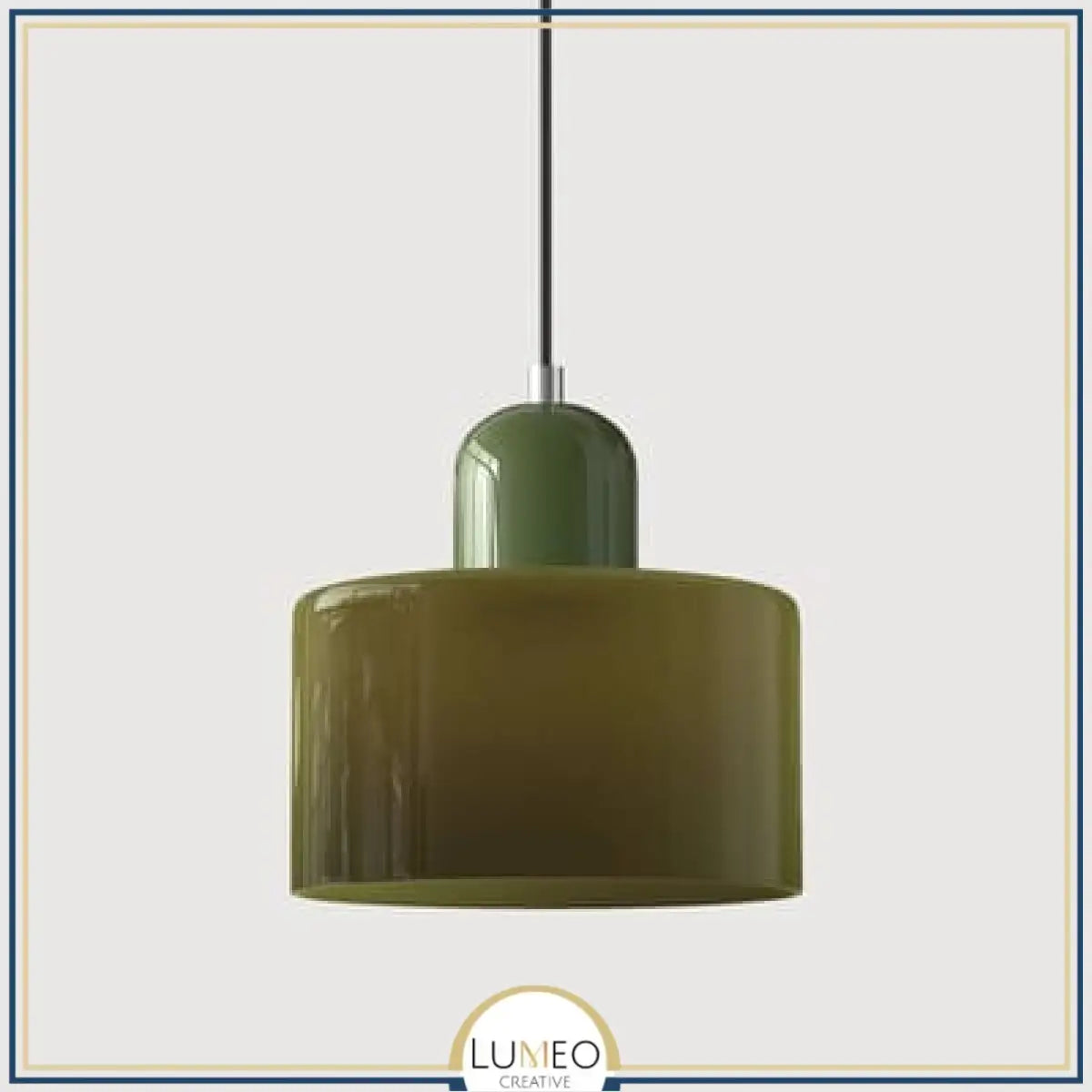 Abat jour | Suspension en verre coloré Élégance rétro & touche pop Vert kaki / Vert / 1.5 m