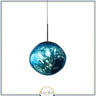 Abat jour | Suspension en verre soufflé style boule de lave Création modulable 15 cm / Bleu / Verre