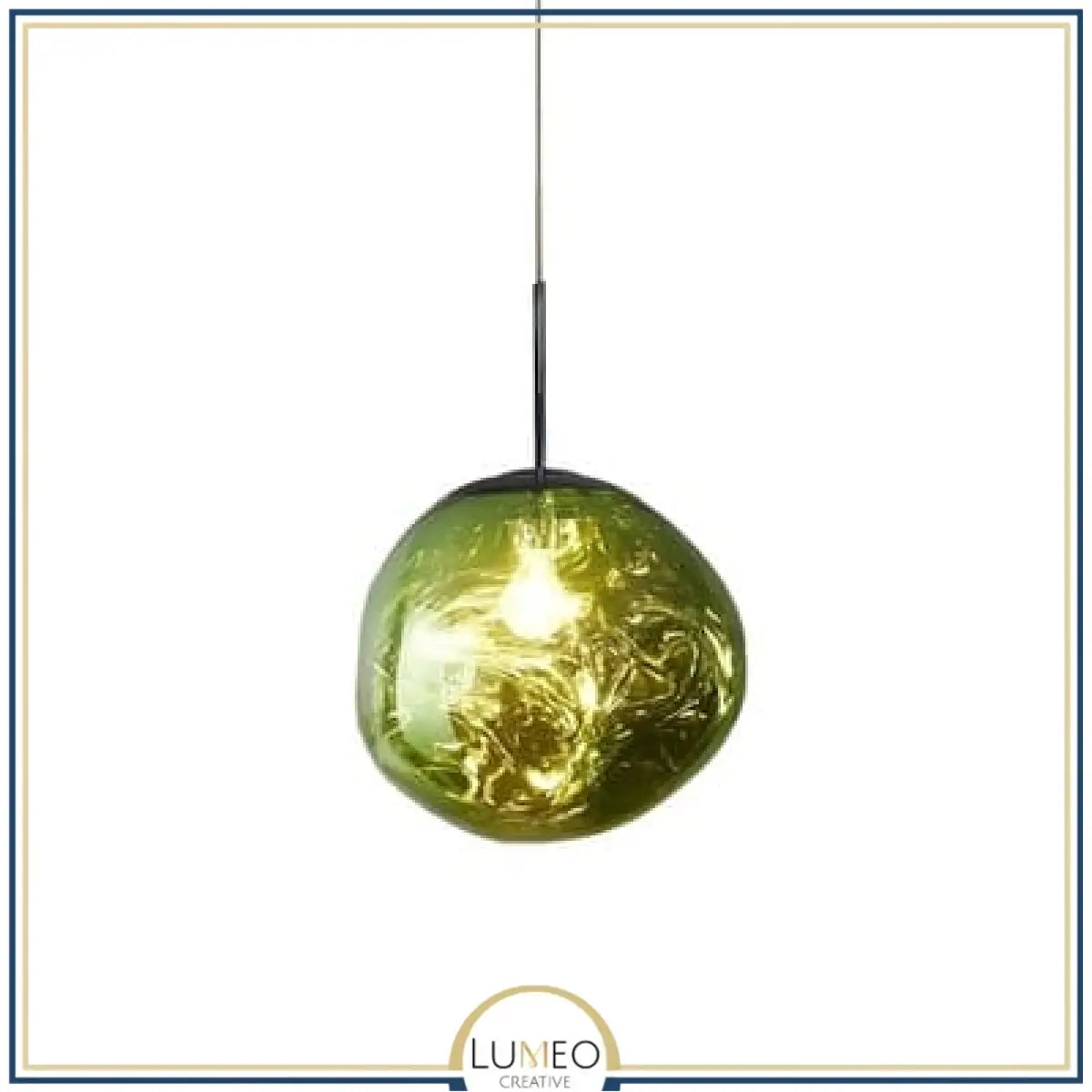 Abat jour | Suspension en verre soufflé style boule de lave Création modulable 15 cm / Vert / Verre