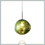 Abat jour | Suspension en verre soufflé style boule de lave Création modulable 15 cm / Vert / Verre