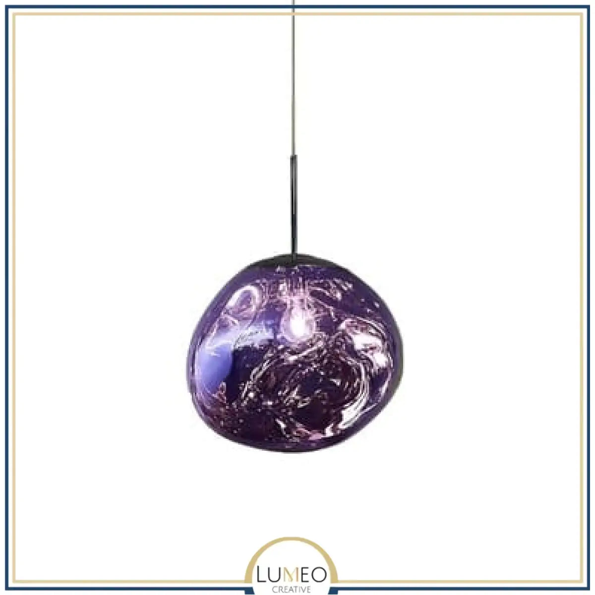 Abat jour | Suspension en verre soufflé style boule de lave Création modulable 15 cm / Violet / Verre