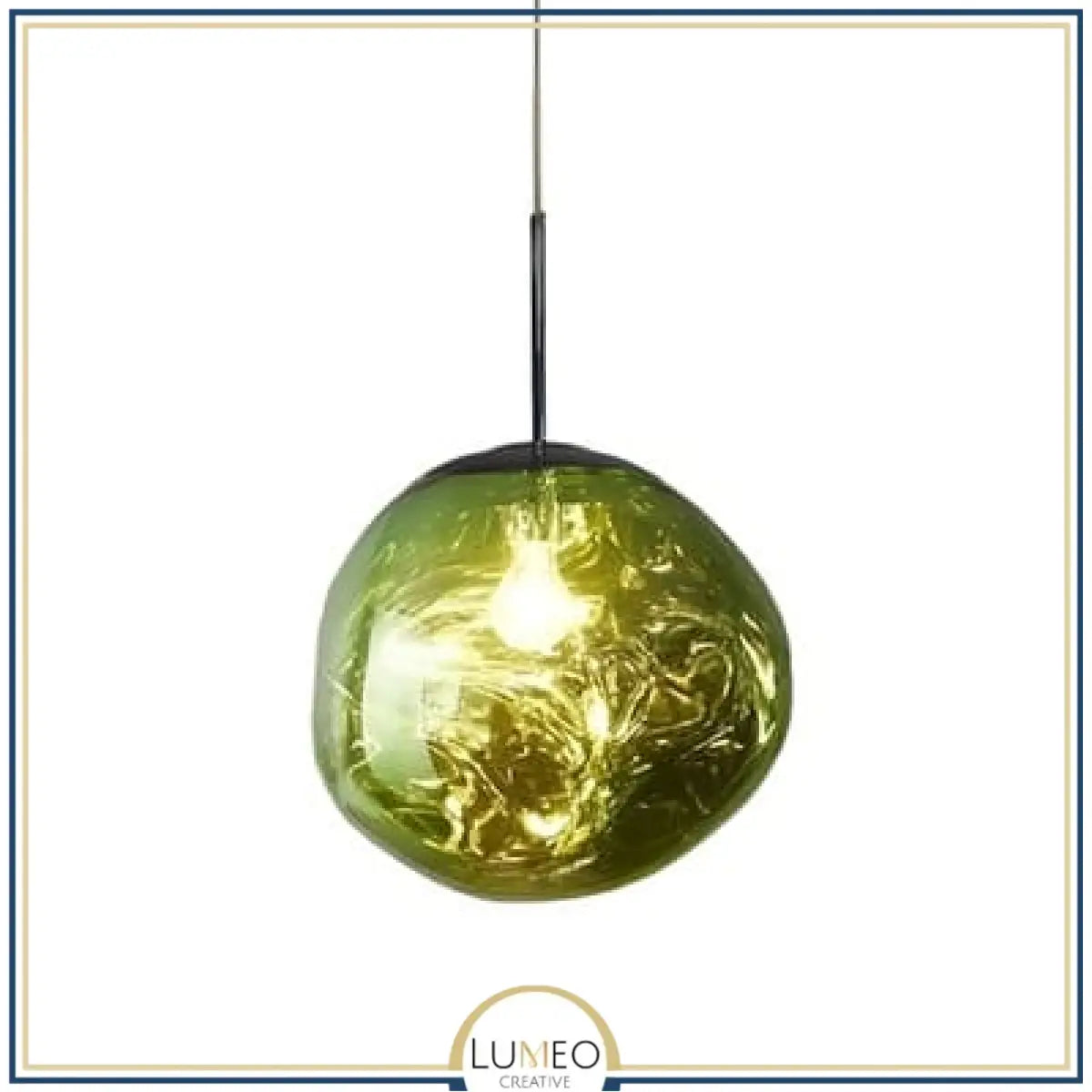 Abat jour | Suspension en verre soufflé style boule de lave Création modulable 20 cm / Vert / Verre