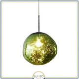 Abat jour | Suspension en verre soufflé style boule de lave Création modulable 20 cm / Vert / PVC