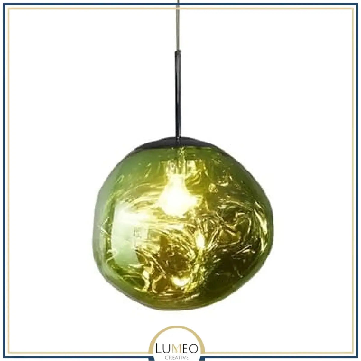 Abat jour | Suspension en verre soufflé style boule de lave Création modulable 30 cm / Vert / Verre
