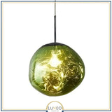 Abat jour | Suspension en verre soufflé style boule de lave Création modulable 30 cm / Vert / Verre