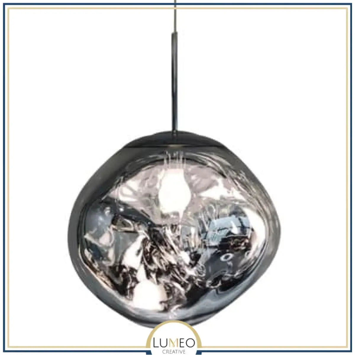 Abat jour | Suspension en verre soufflé style boule de lave Création modulable 40 cm / Argent / Verre