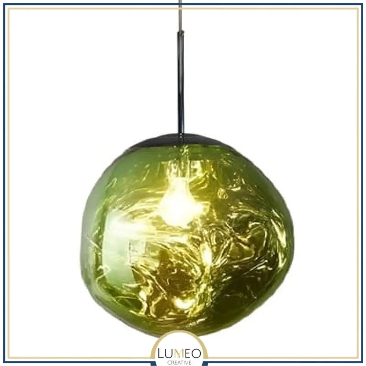 Abat jour | Suspension en verre soufflé style boule de lave Création modulable 40 cm / Vert / Verre