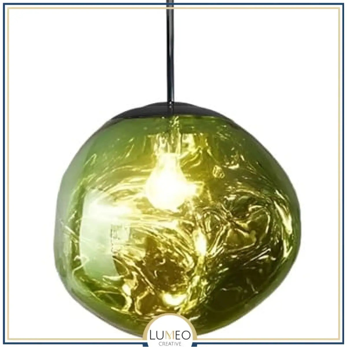 Abat jour | Suspension en verre soufflé style boule de lave Création modulable 50 cm / Vert / PVC