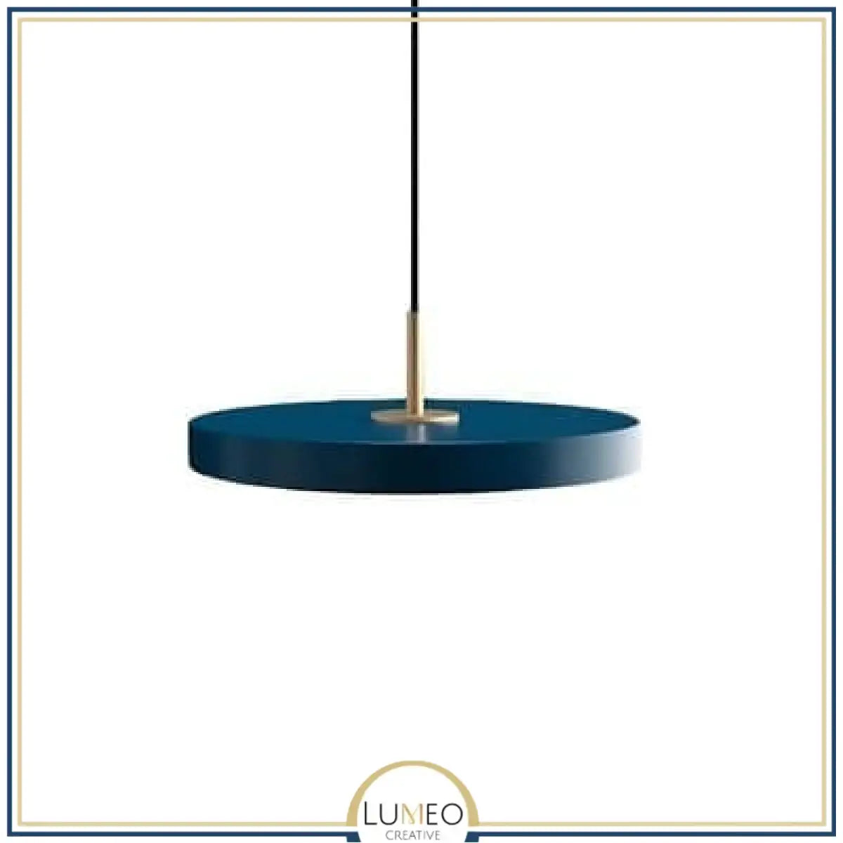 Abat jour | Suspension ronde minimaliste au style nordique Luminaire suspendu à LED 23 cm / Bleu / 1.5 m