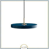 Abat jour | Suspension ronde minimaliste au style nordique Luminaire suspendu à LED 23 cm / Bleu / 1.5 m
