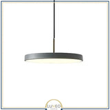Abat jour | Suspension ronde minimaliste au style nordique Luminaire suspendu à LED 23 cm / Gris / 1.5 m
