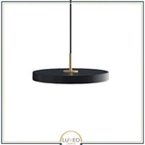 Abat jour | Suspension ronde minimaliste au style nordique Luminaire suspendu à LED 23 cm / Noir / 1.5 m
