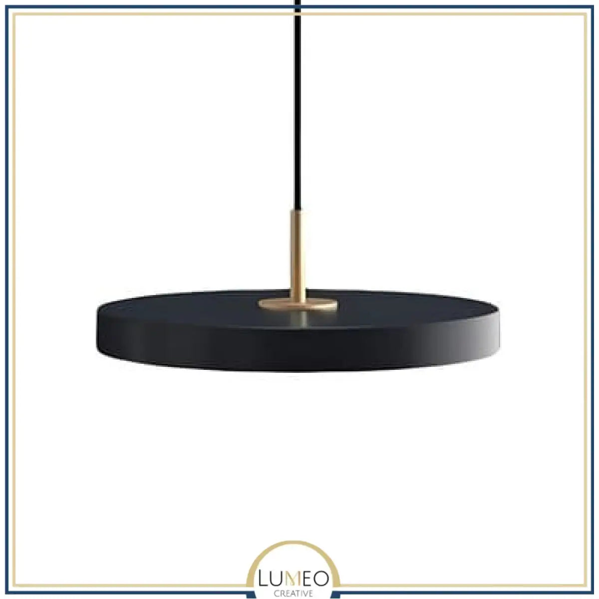 Abat jour | Suspension ronde minimaliste au style nordique Luminaire suspendu à LED 30 cm / Noir / 1.5 m
