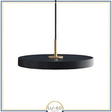 Abat jour | Suspension ronde minimaliste au style nordique Luminaire suspendu à LED 30 cm / Noir / 1.5 m