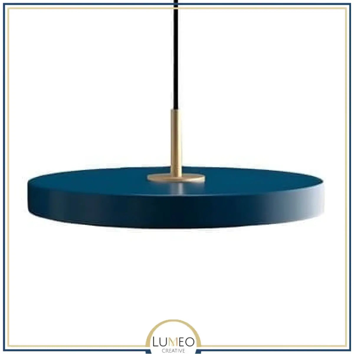 Abat jour | Suspension ronde minimaliste au style nordique Luminaire suspendu à LED 40 cm / Bleu / 1.5 m