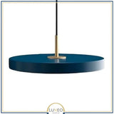 Abat jour | Suspension ronde minimaliste au style nordique Luminaire suspendu à LED 40 cm / Bleu / 1.5 m