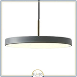 Abat jour | Suspension ronde minimaliste au style nordique Luminaire suspendu à LED 40 cm / Gris / 1.5 m