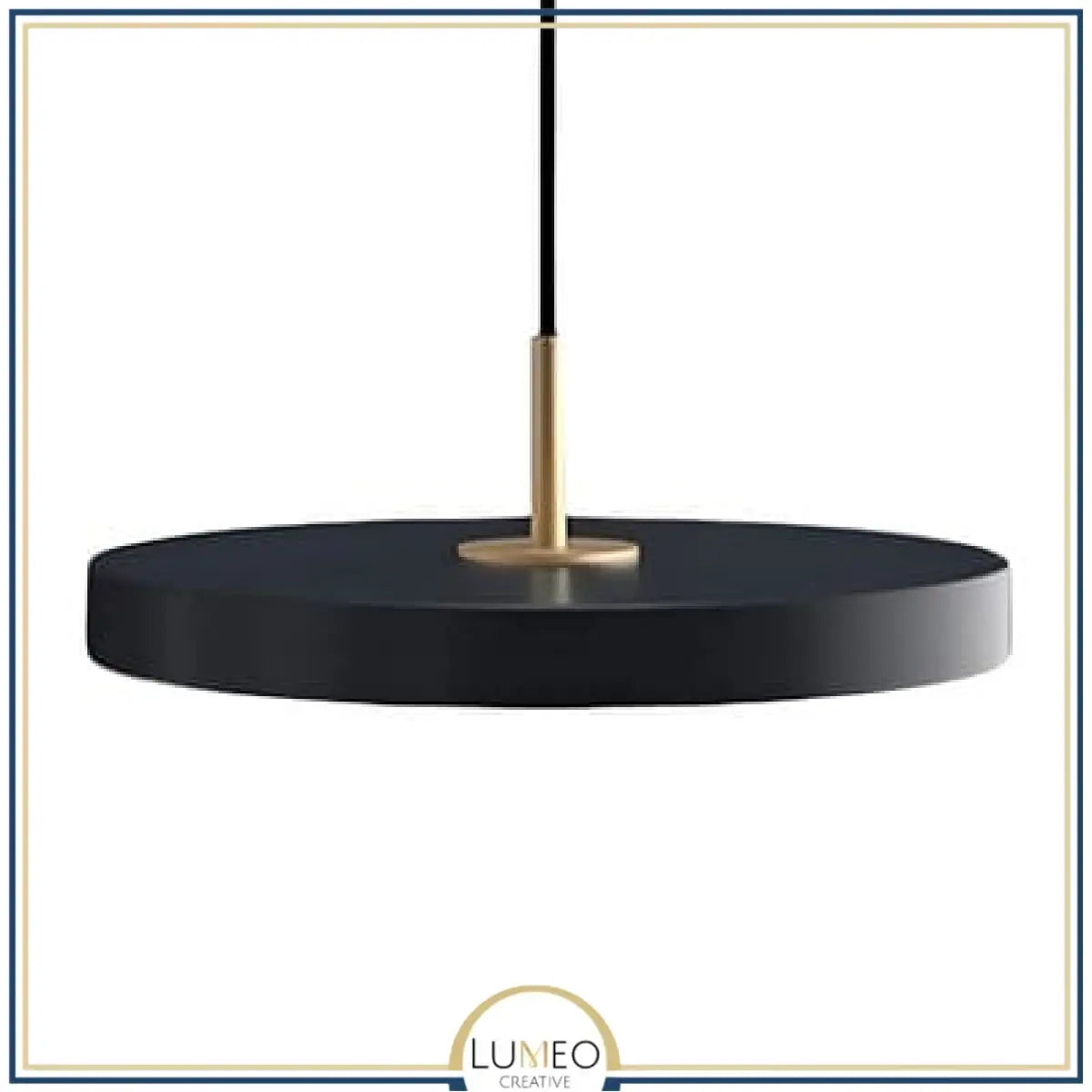 Abat jour | Suspension ronde minimaliste au style nordique Luminaire suspendu à LED 40 cm / Noir / 1.5 m