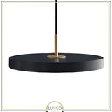 Abat jour | Suspension ronde minimaliste au style nordique Luminaire suspendu à LED 40 cm / Noir / 1.5 m
