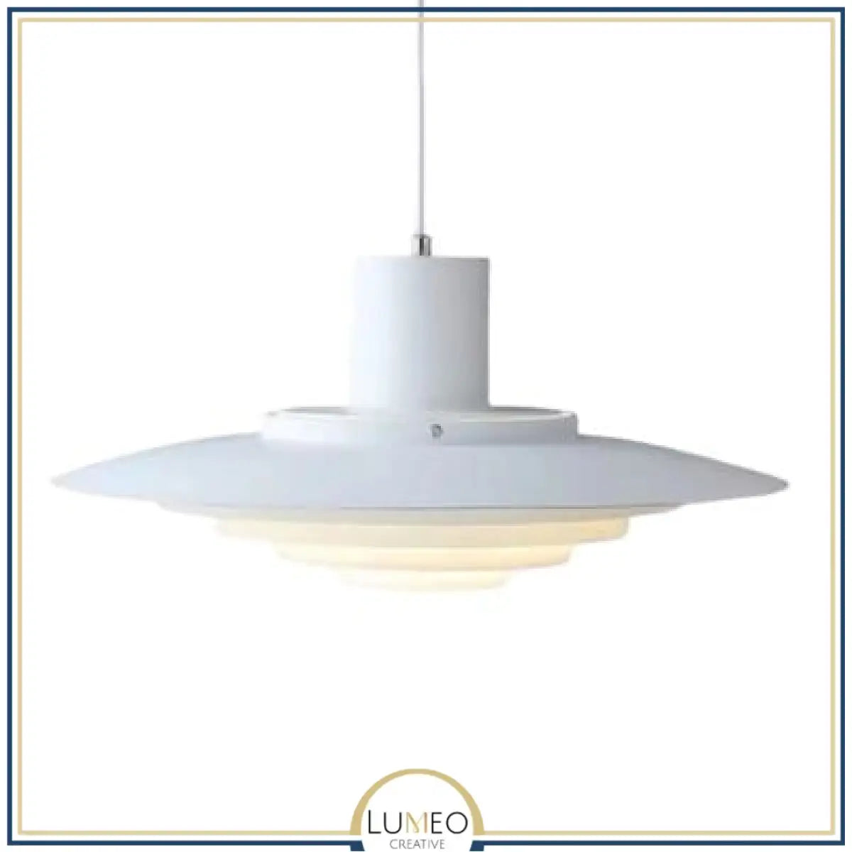 Abat jour | Suspension soucoupe style scandinave Finition blanche ou argentée Blanc / 1.5 m / 38 cm
