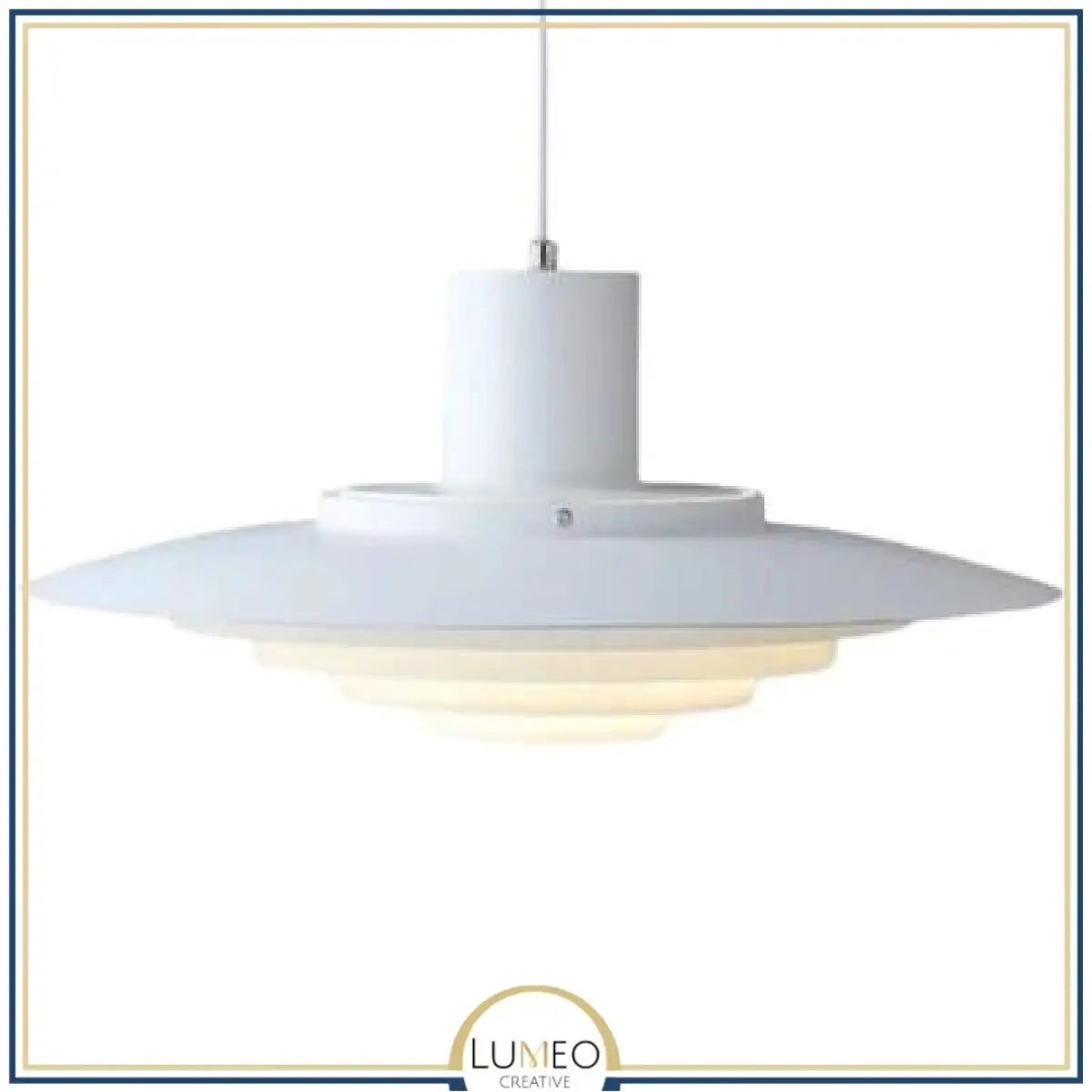 Abat jour | Suspension soucoupe style scandinave Finition blanche ou argentée Blanc / 1.5 m / 47 cm