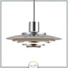 Abat jour | Suspension soucoupe style scandinave Finition blanche ou argentée Gris / 1.5 m / 38 cm