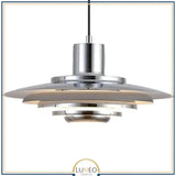 Abat jour | Suspension soucoupe style scandinave Finition blanche ou argentée Gris / 1.5 m / 47 cm
