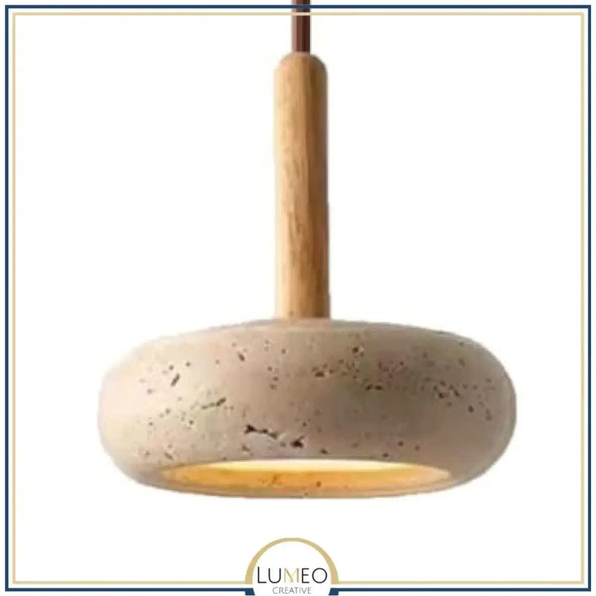 Abat jour | Suspension STONE en pierre naturelle et bois Style scandinave A / 5 m