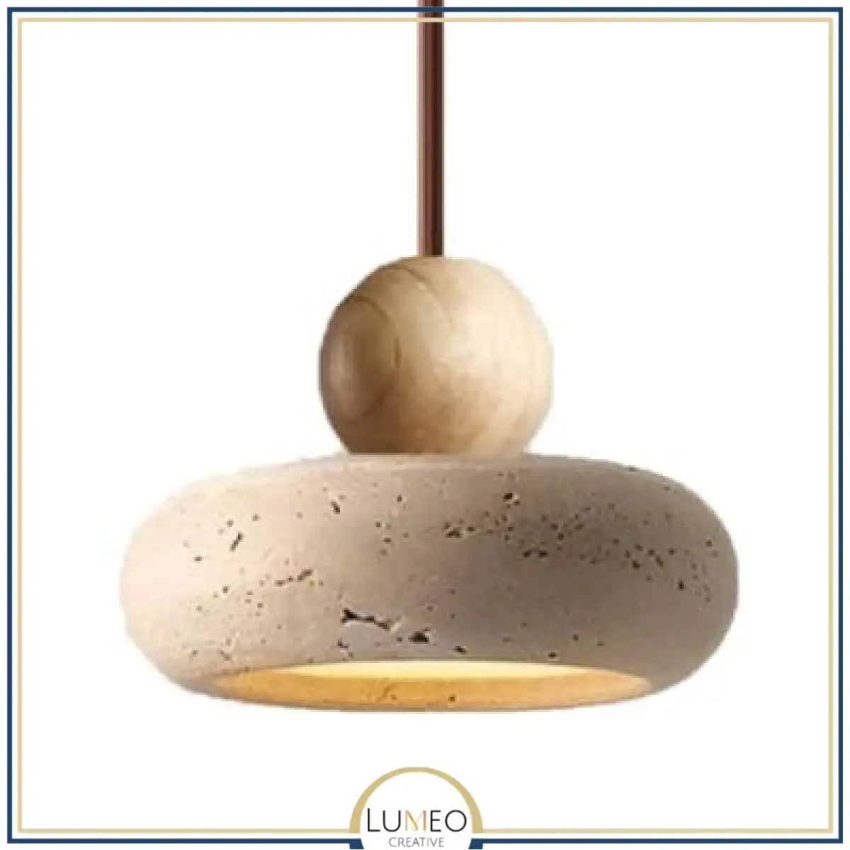 Abat jour | Suspension STONE en pierre naturelle et bois Style scandinave B / 5 m