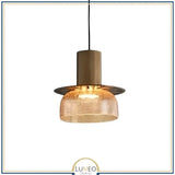 Abat jour | Suspension verre craquelé et laiton Élégance vintage & lumière texturée A / Ambre / 1.5 m