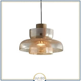 Abat jour | Suspension verre craquelé et laiton Élégance vintage & lumière texturée B / Ambre / 1.5 m