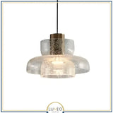 Abat jour | Suspension verre craquelé et laiton Élégance vintage & lumière texturée B / Transparent / 1.5 m