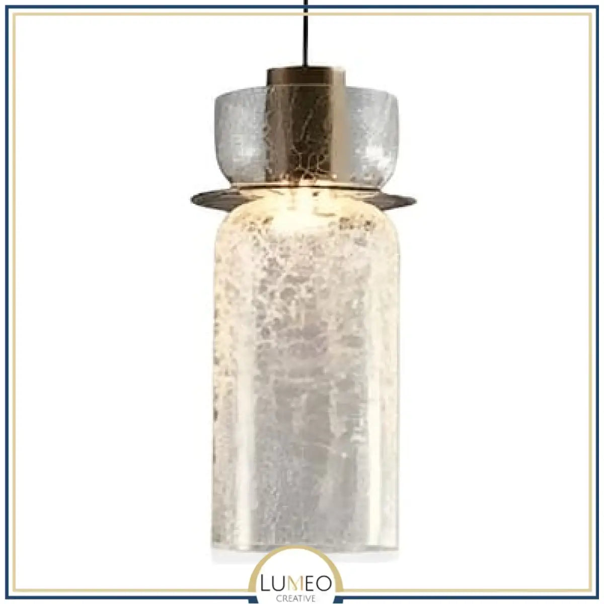 Abat jour | Suspension verre craquelé et laiton Élégance vintage & lumière texturée C / Transparent / 1.5 m