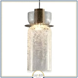 Abat jour | Suspension verre craquelé et laiton Élégance vintage & lumière texturée C / Transparent / 1.5 m