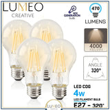 pack 4 ampoule e27 blanc neutre 4000K LED