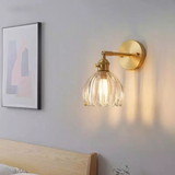 Applique murale vintage en verre nervuré | Luminaire suspendu ou fixe