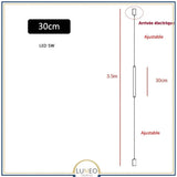 Applique linéaire plafond sol | Éclairage minimaliste vertical 30 cm / Sans prise / Blanc froid