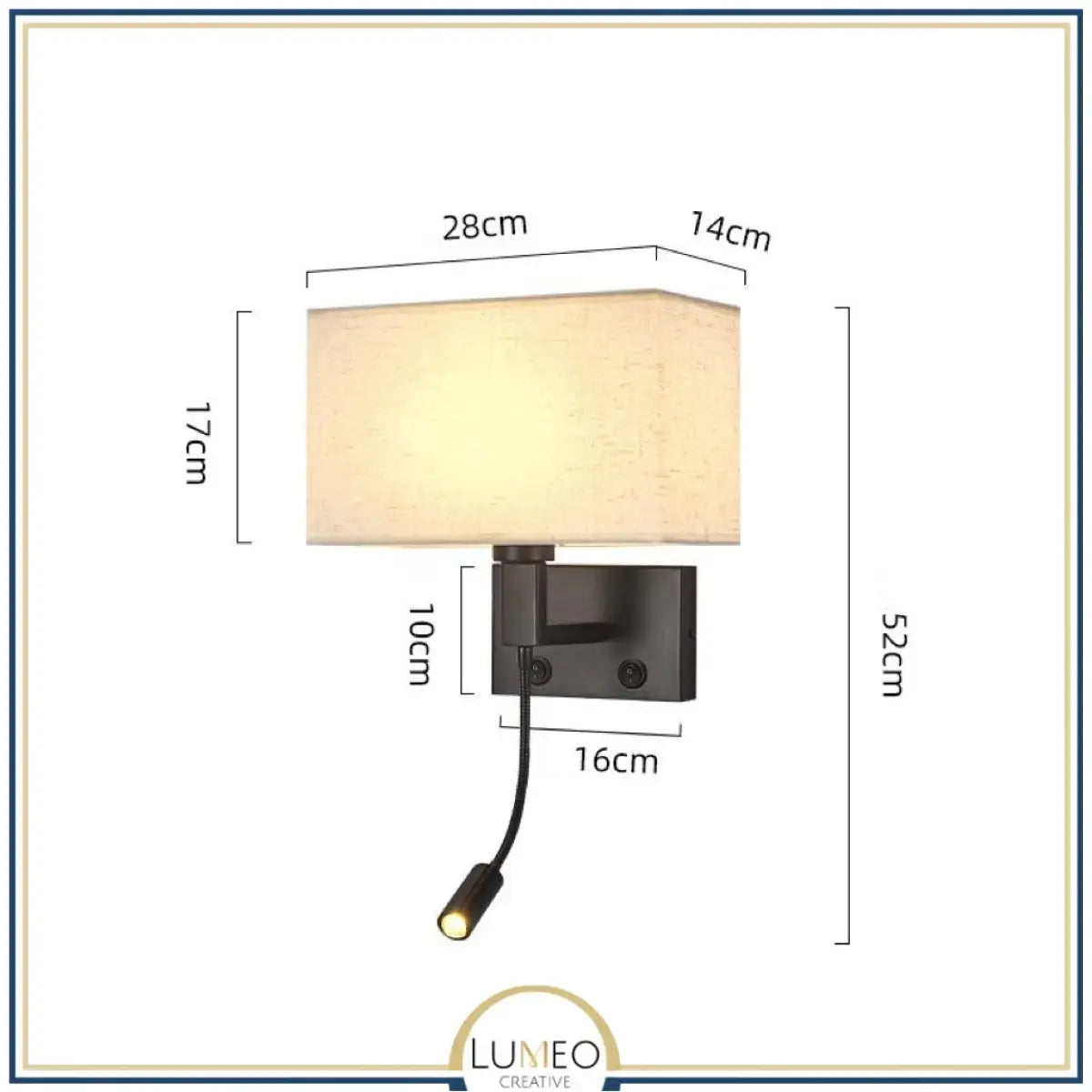 Applique murale avec liseuse LED | Luminaire de chevet chic et élégant Noir / B / Sans USB / Blanc chaud