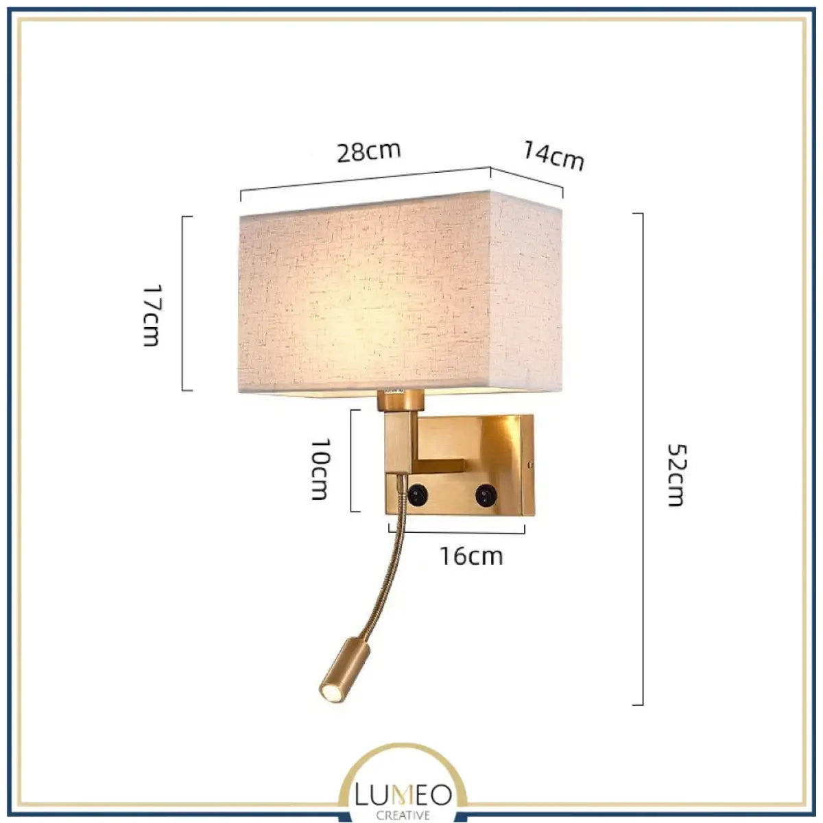 Applique murale avec liseuse LED | Luminaire de chevet chic et élégant Or / B / Sans USB / Blanc chaud