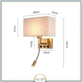 Applique murale avec liseuse LED | Luminaire de chevet chic et élégant Or / B / Avec USB / Blanc chaud