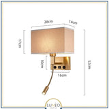 Applique murale avec liseuse LED | Luminaire de chevet chic et élégant Or / C / Avec USB / Blanc chaud