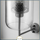 Applique murale cylindrique verre & métal | Luminaire mural style art déco moderne
