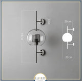 Applique murale cylindrique verre & métal | Luminaire mural style art déco moderne A / Chrome