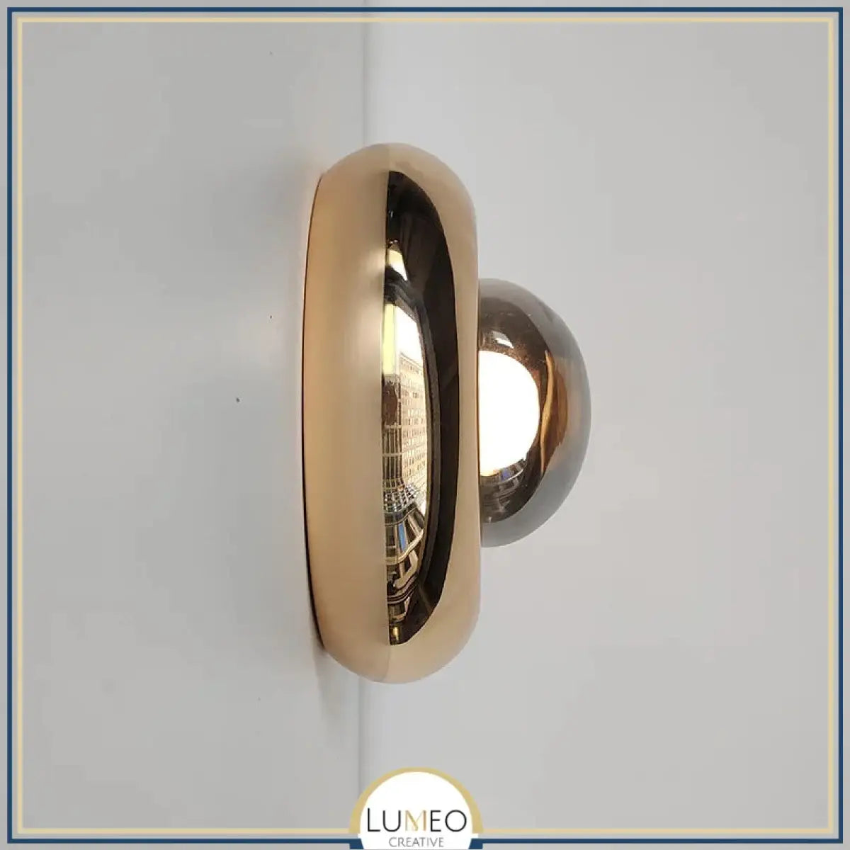 Applique murale dorée ou crème design sphérique | Luminaire mural art déco