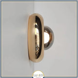 Applique murale dorée ou crème design sphérique | Luminaire mural art déco
