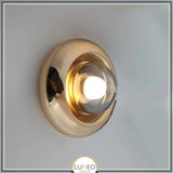 Applique murale dorée ou crème design sphérique | Luminaire mural art déco