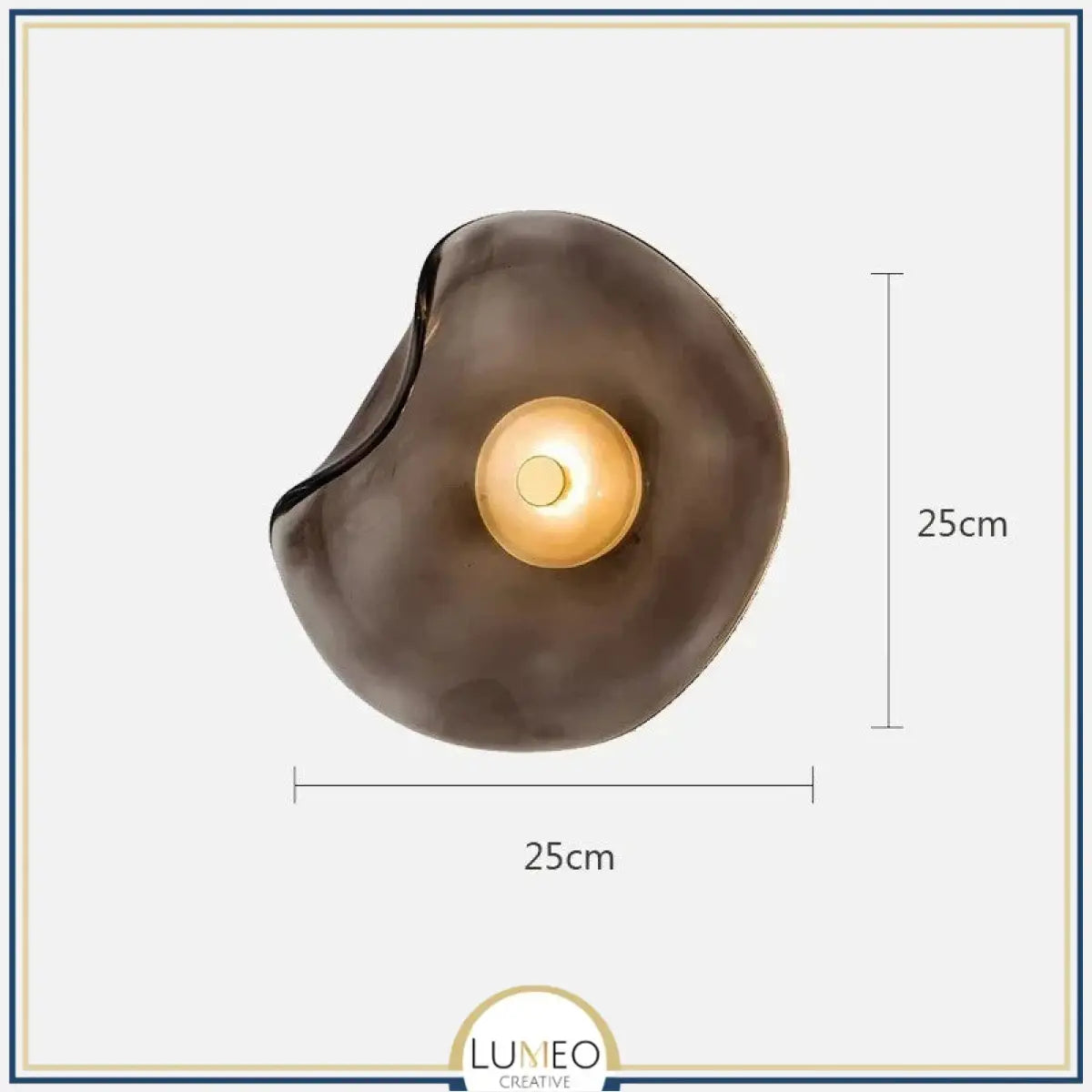 Applique murale en verre artistique | Luminaire décoratif au design organique et lumineux Gris fumé / Blanc froid