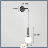 Applique murale globe dépoli suspendu | Luminaire chic et tendance