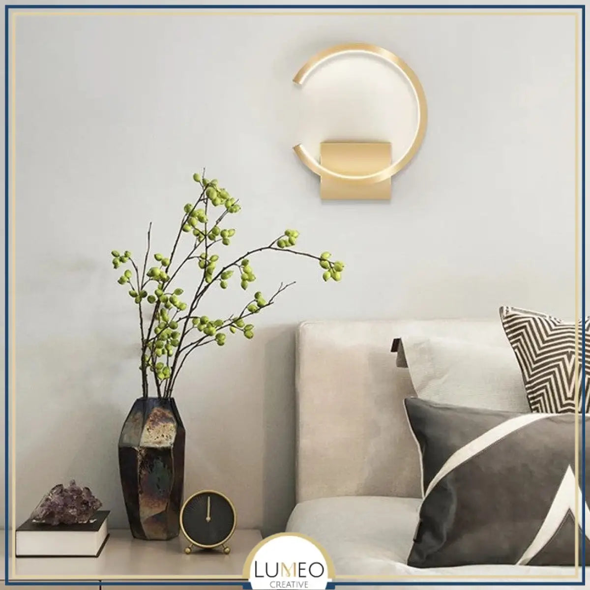 Applique murale LED demi cercle minimaliste | Élégance géométrique