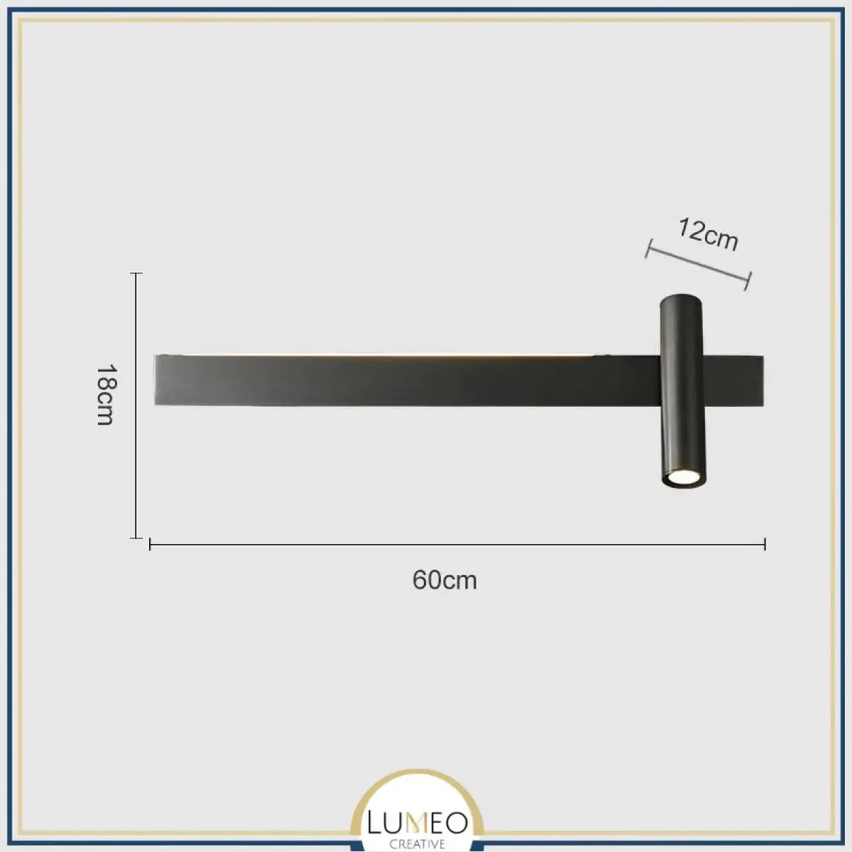 Applique murale orientable minimaliste | Liseuse LED en finition or ou noire